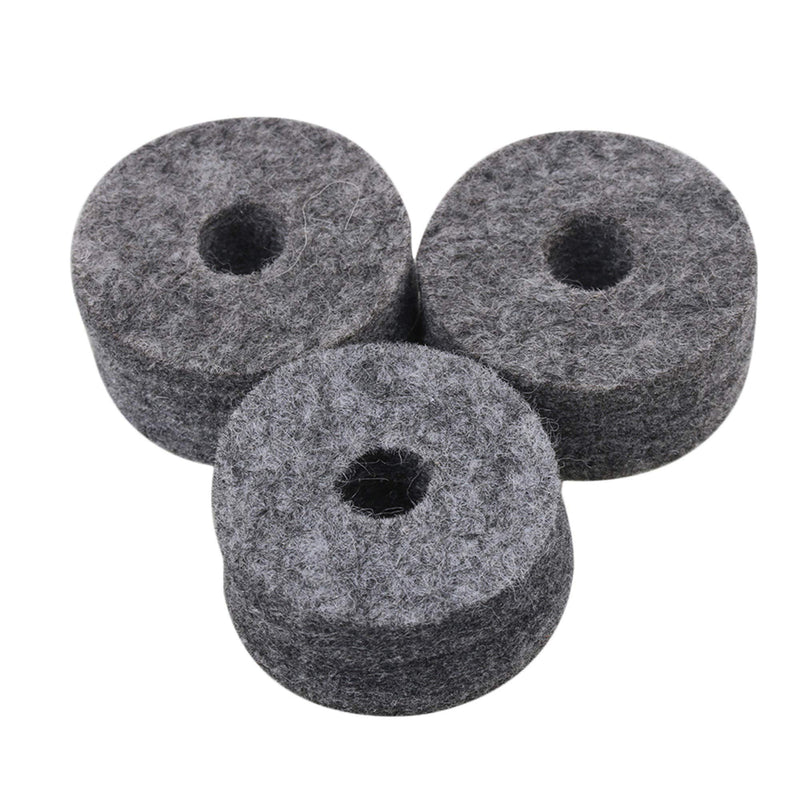 Yibuy Black Drum Set Replacement Parts 15mm Thick Felt Washers + Plastic Long Flanged Cymbal Sleeves Pack of 10