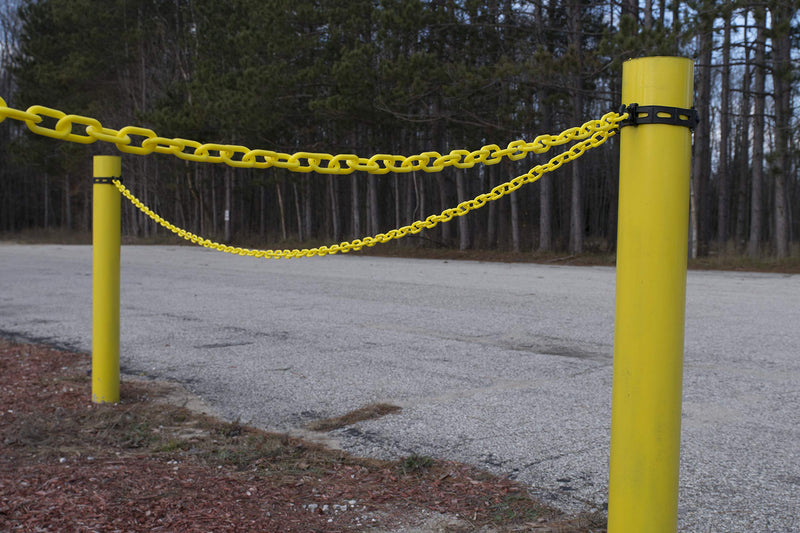 Mr. Chain Plastic Barrier Chain, Yellow, 1-Inch Link Diameter, 25-Foot Length (10002-25)