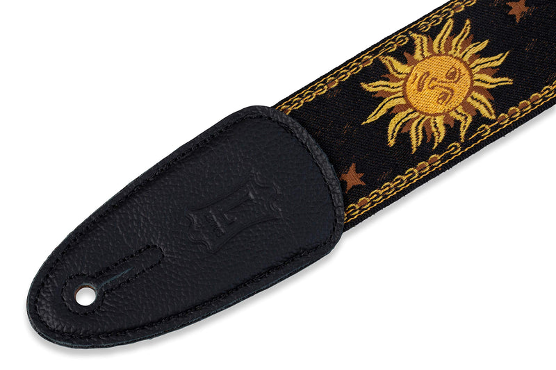 Levy's Leathers MPJG-SUN-BLK 2" Jacquard Weave Guitar Strap with Sun Pattern, Black