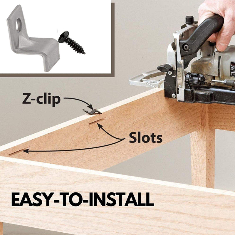 40 Pack Z Table Top Fasteners with Screws, Heavy Duty Z Table Top Fasteners Solid Steel with Black Screws