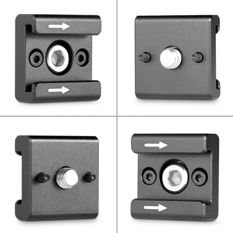 SMALLRIG Cold Shoe Mount Adapter Bracket Hot Shoe with 1/4" Thread for Camera Cage Flash LED Moniter, Pack of 2-2060 Cold Shoe (2pcs pack)