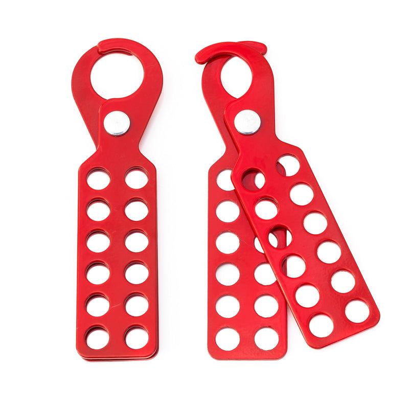 Lockout Safety Supply 7240 12 Hole Lockout Tagout Hasp, Red