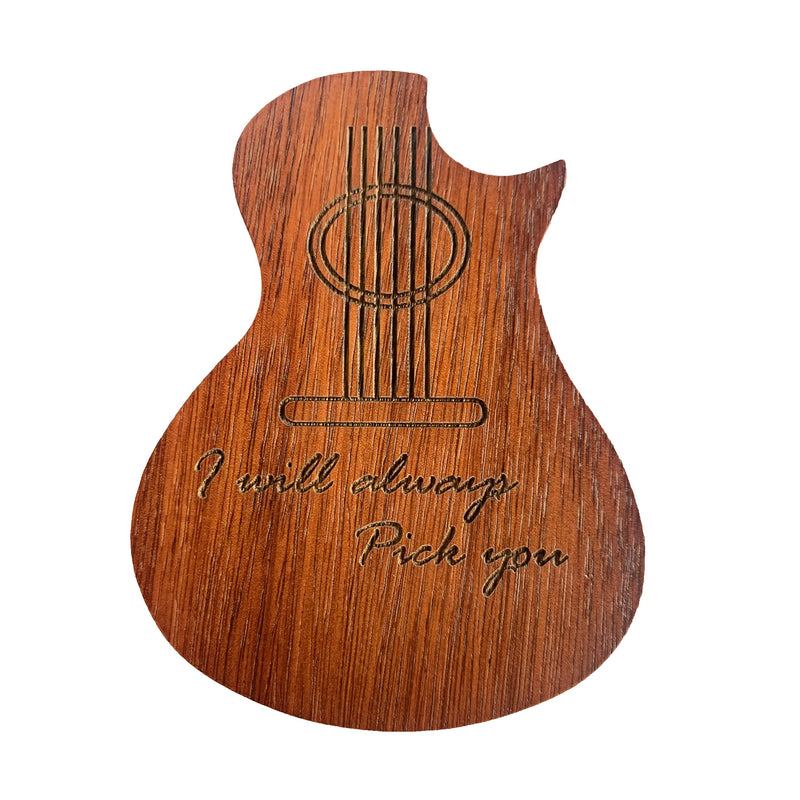 [AUSTRALIA] - I'll Always Pick You Guitar Pick Holder with 3 pcs wood Guitar Picks Wooden Guitar Shaped Pick Box Unique Music Gift For Couples Father’s Day Mother's Day Musician Family 