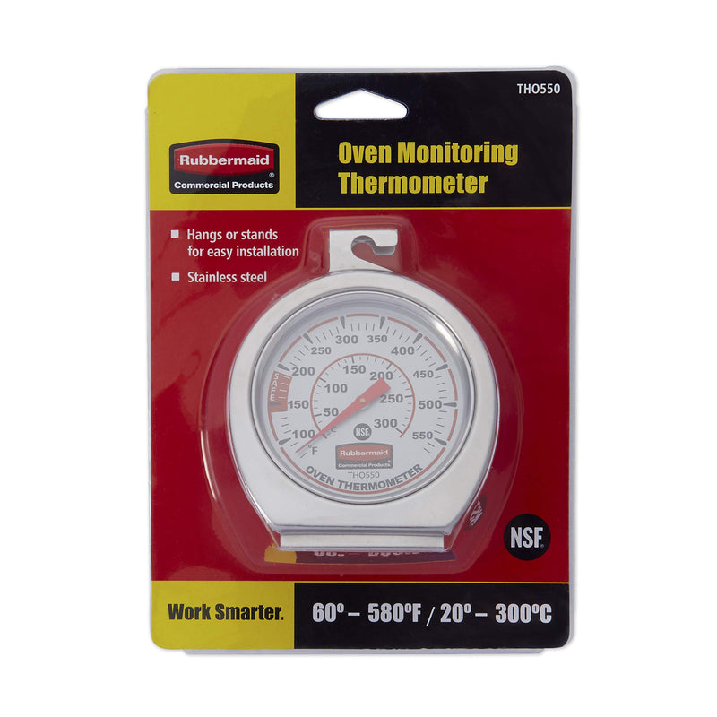 Stainless Steel Instant Read Oven/Grill/Smoker Monitoring Thermometer Metallic