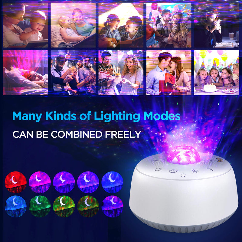 SOAIY Galaxy Projector, Star Night Light Projector Starlight Ocean Wave Starry Projectors for Kids Adults Bedroom Party Home Ceiling, Working with App Alexa Google Assistant-WiFi 16 Million Colors