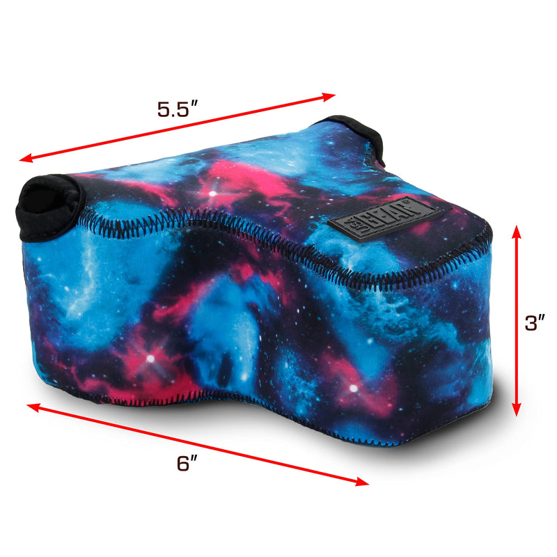 USA GEAR DSLR Camera Sleeve Case (Galaxy) with Neoprene Protection, Holster Belt Loop and Accessory Storage - Compatible with Nikon D3100, Canon EOS Rebel SL2, Pentax K-70 and Many More Galaxy