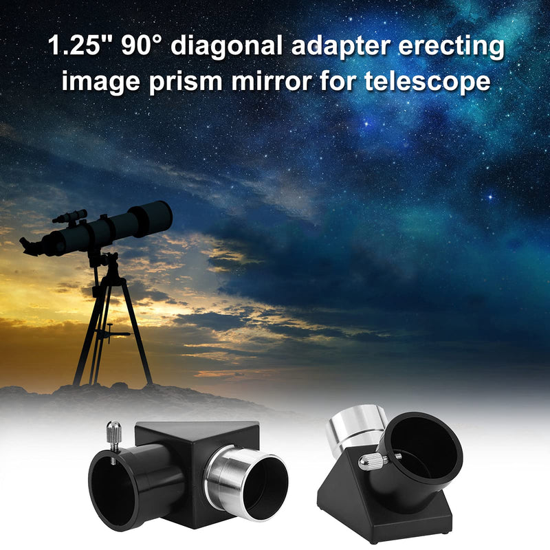 Bindpo Diagonal Mirror,1.25" 90 Degree Diagonal Mirror Adapter Erecting Image Prism Optical Zeniths Mirror for 1.25inch Telescope Eyepiece