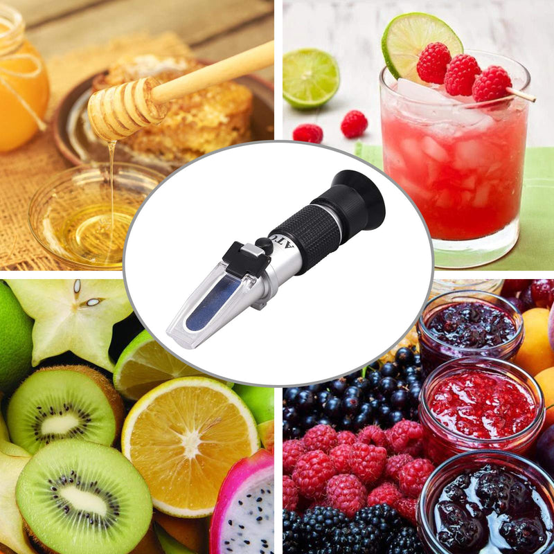 AUTOUTLET 3-in-1 Honey Refractometer for Honey Moisture, Brix and Baume, 58-90% Brix Scale Range, Honey Moisture Tester with ATC, Ideal for Honey, Milk, Sugar Syrup, Fruit jam and Molasses, Beekeepers Honey Baume Refractometer