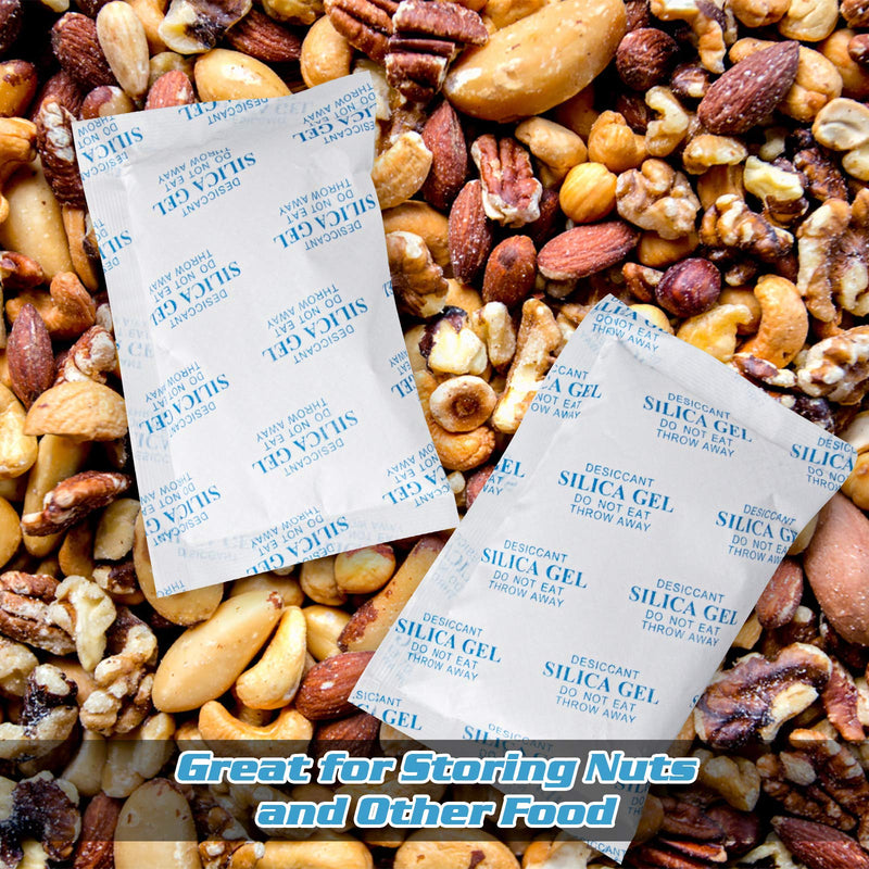 SurpOxyLoc 100 Gram(5Packs) Food Grade Silica Gel Packs Dessicant Packets for Moisture Control,Cobalt Chloride Free Moisture Absorbers for Food Storage 100Gram(5Packs) 5
