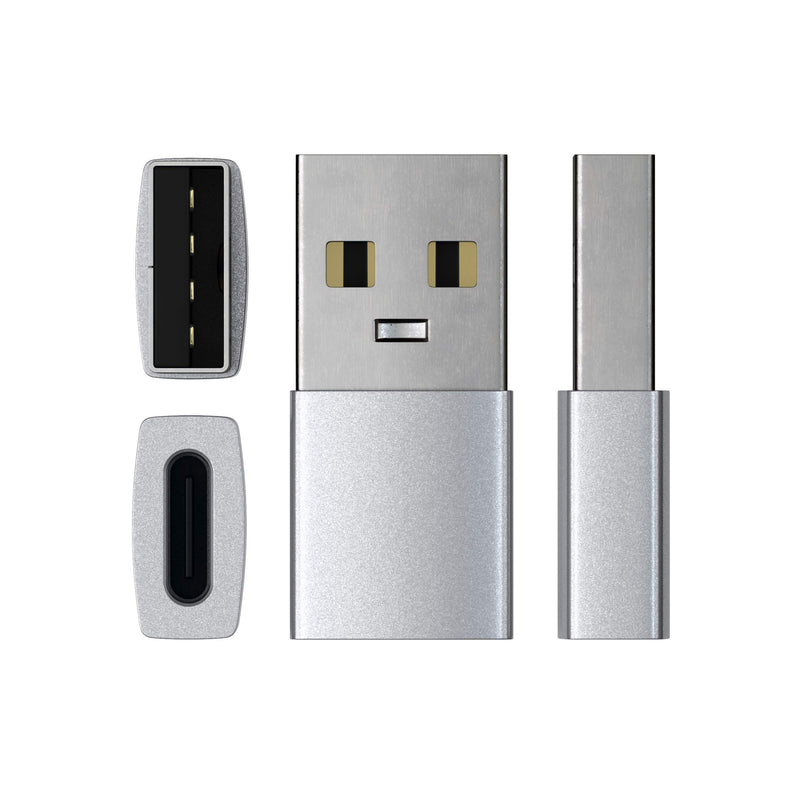 Satechi Type-A to Type-C Adapter Converter - USB-A Male to USB-C Female - Compatible with iMac, MacBook Pro/MacBook, Laptops, PC, Computers and More (Silver) Silver