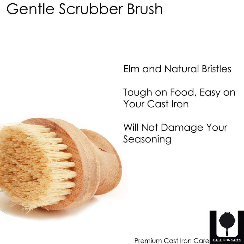 [AUSTRALIA] - Cast Iron Cleaning Accessories Kit: Natural Wood Cast Iron Scrubber, Skillet Handle Cover, Pan and Grill Scraper Kit With Gentle But Tough Cast Iron Scrub Brush – Keep Your Cast Iron Skillet Cleaner 
