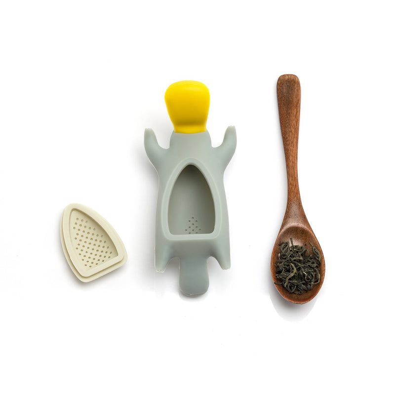Tea Infuser Gift Set for Loose Leaf Tea, Cute Platypus Tea Strainer Pair in Lovely Gift Box, Ideal Couples Gift, Set of 2, Grey and Pink Pink and grey