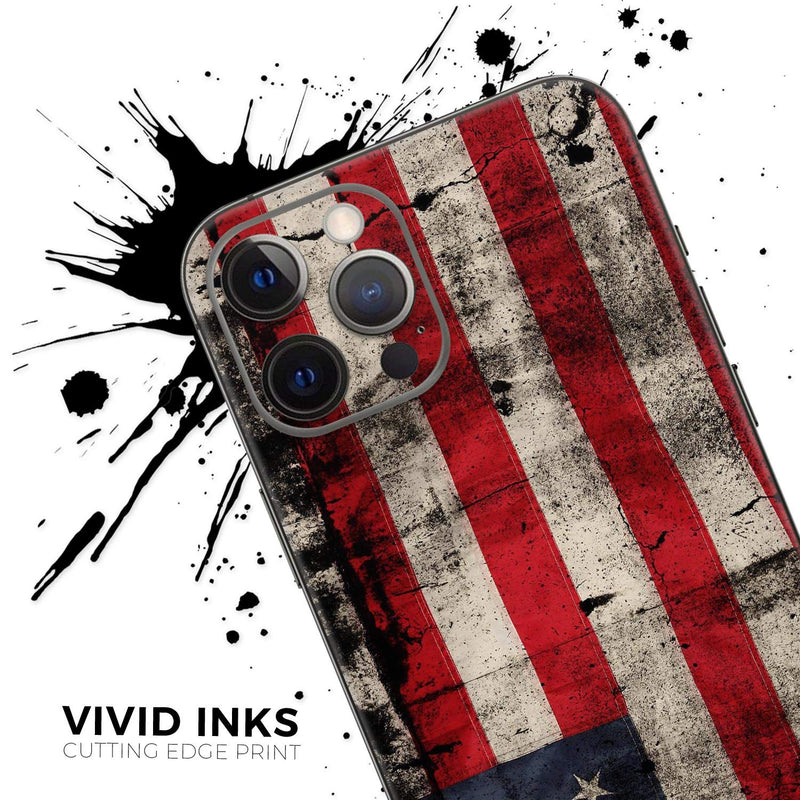 Design Skinz American Distressed Flag Panel - Full Body Skin Decal Wrap Kit Compatible with The Apple iPhone 12 Mini (Full-Body, Screen Trim & Back Glass Skin)