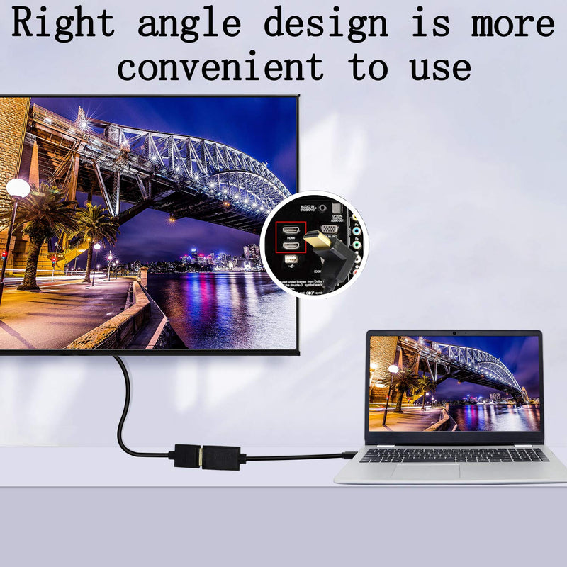 PNGKNYOCN 15CM HDMI Male to Male Short Cable, 270 Degree Upward Angle High Speed HDMI 2.0 Adapter Connector Cable Support 4k@60HZ, for Raspberry Pi, Tablet, Camera Etc(Up)