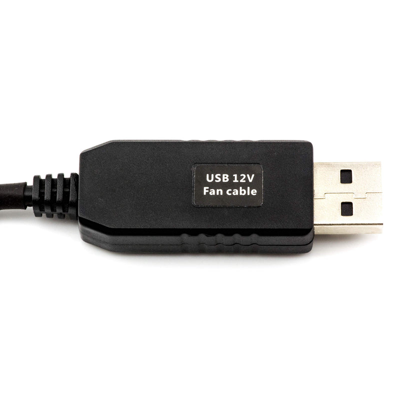 CRJ Full Speed 12V Voltage Step-Up USB to 3-Pin and 4-Pin PC Fan Sleeved Power Adapter Cable