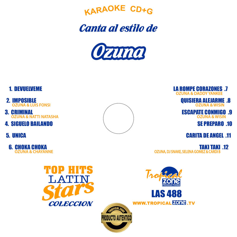 Karaoke Top Hits Latin Stars 488 Ozuna