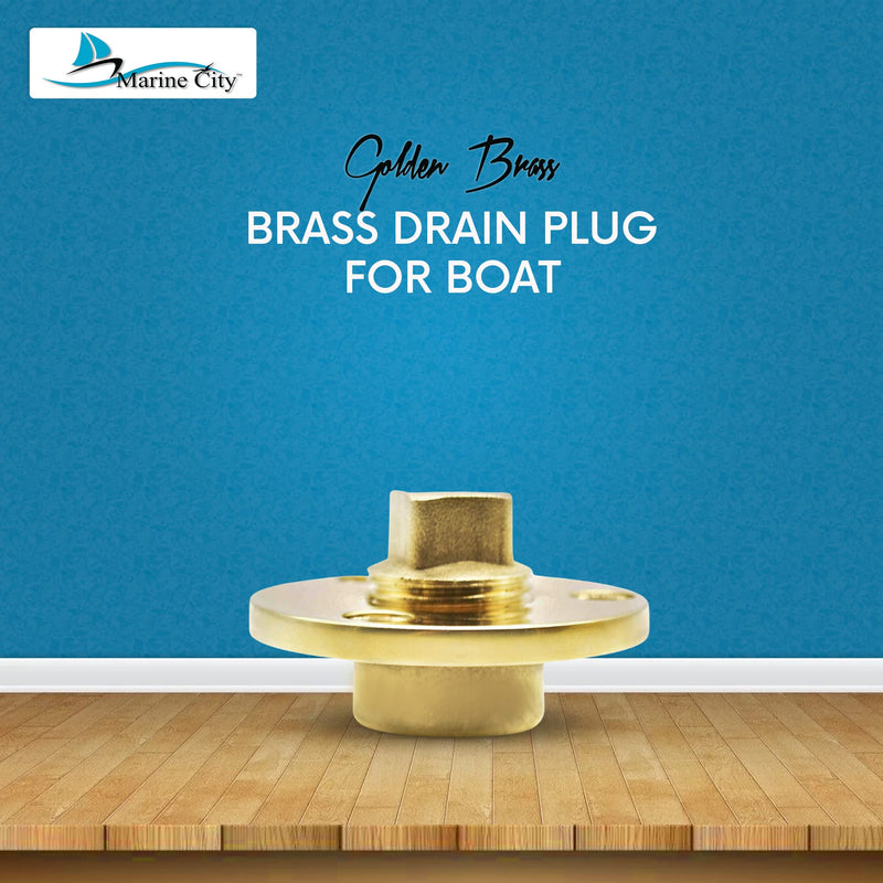 Marine City Brass Drain Plug Fits 1” Dia. Hole, 1/2''NPT 1-Pcs
