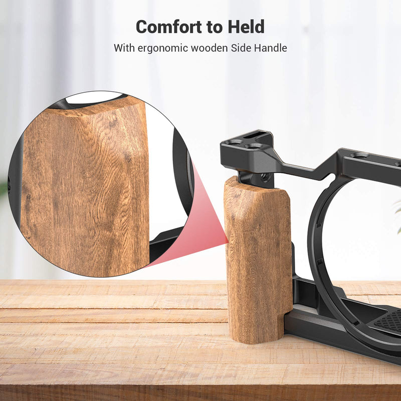 SMALLRIG Camera Cage with Wooden Handle Handgrip for Sony ZV1 Camera - 2937