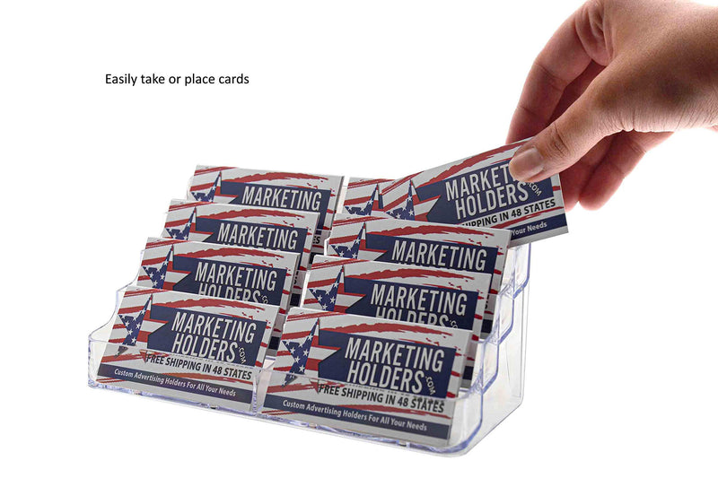 Marketing Holderes Eight-Pocket Business Card Holder, Capacity 400 Cards, Clear 4 Tier 8 Pocket Clear