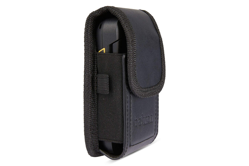 BELTRON Vertical Leather Pouch for DuraXE Epic E4830, DuraXV Extreme E4810, DuraXE E4710, DuraXV LTE E4610, Sonim XP3 Features: Heavy Duty Belt Loop, Metal Belt Clip & Dual Magnet Closure