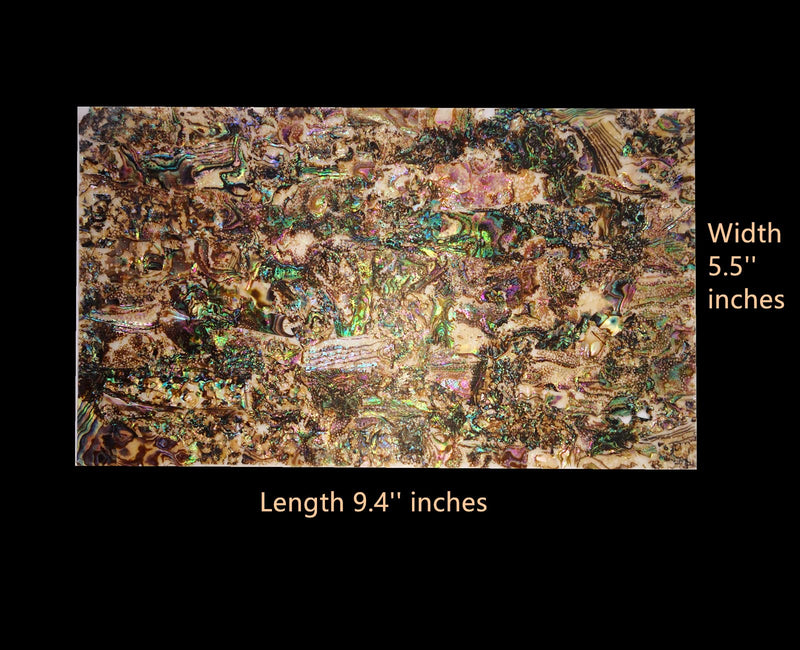 [AUSTRALIA] - Pure Paua Abalone Shell Sheet for Inlay and Overlay with Backside Tape (9.4" x 5.5" x 0.007") 