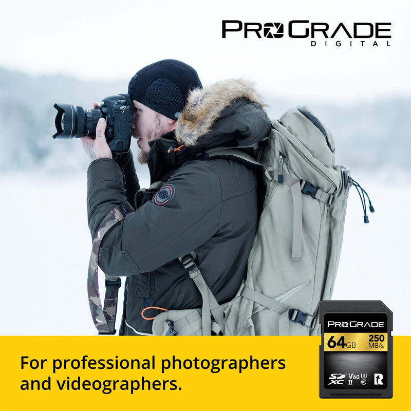 [AUSTRALIA] - Prograde Digital SD UHS-II 64GB Card V60 –Up to 130MB/s Write Speed and 250 MB/s Read Speed | for Professional Vloggers, Filmmakers, Photographers & Content Curators 