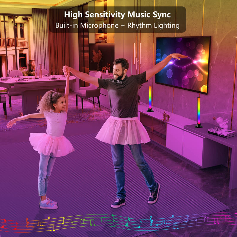 Smart LED Light Bars,GLPE Ambient Backlights That Sync with Music, Gaming Lights are Controlled by Tuya APP via Bluetooth,10 Scene+4 Music Modes, RGB Desk Lights for TV,PC,Room,Party