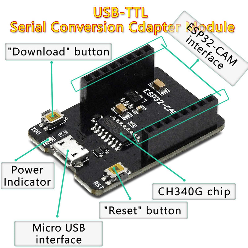 Aideepen ESP32-CAM WiFi Bluetooth Board ESP32-CAM-MB Micro USB to Serial Port CH340G with OV2640 2MP Camera Module Dual Mode for Arduino 1PCS ESP32 CAM