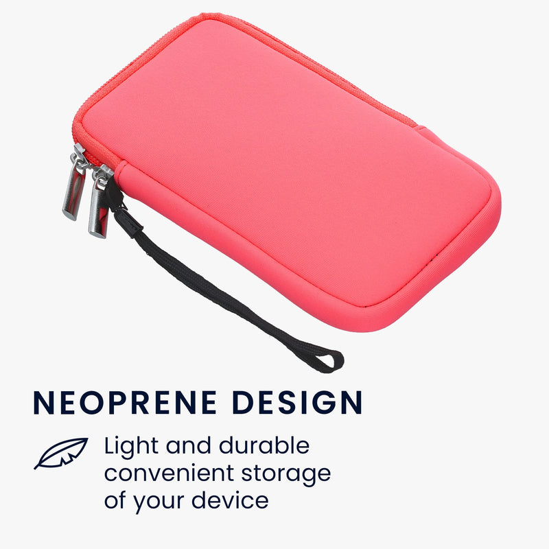 [AUSTRALIA] - kwmobile Neoprene Phone Pouch Size XL - 6.7/6.8" - Universal Cell Sleeve Mobile Bag with Zipper, Wrist Strap - Pink XL - 6,7/6,8" 