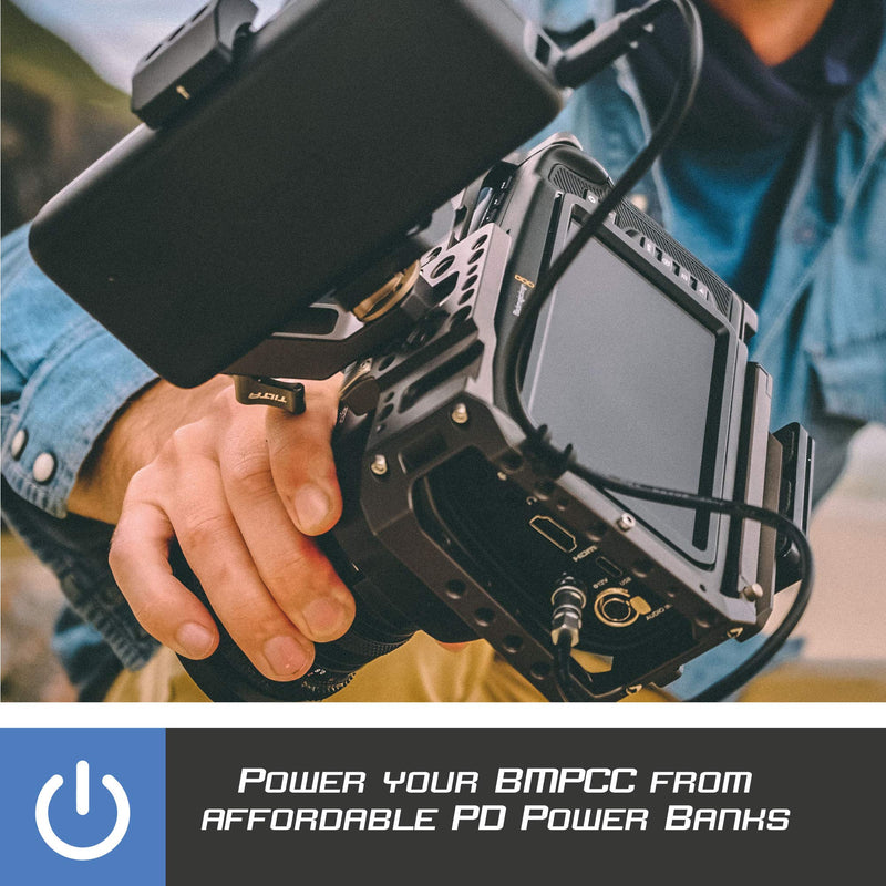 Blind Spot Power Pipe BMPCC - Power Cable for BMPCC - Power Your Camera from Any USB-C PD Device - Blackmagic Pocket Cinema Camera 4K & 6k USBC PD Trigger Power Cable