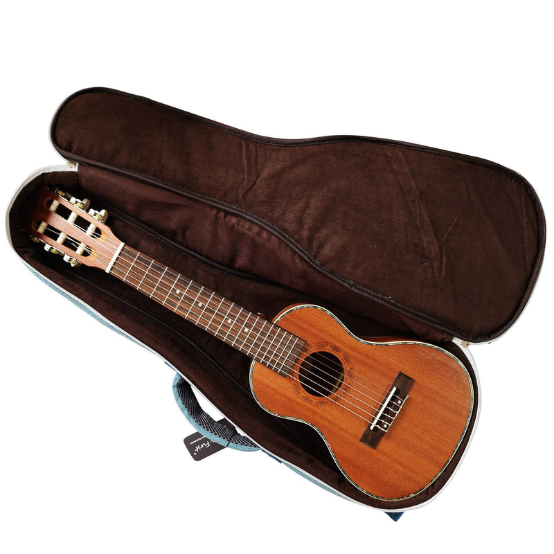 [AUSTRALIA] - MUSIC FIRST Original Design 0.6" (15mm) Thick Padded Vintage Style Pure Cotton Jeans Cloth/Denim Baritone Ukulele Case, Ukulele Bag (30"~31"). NEW ARRIVAL! 