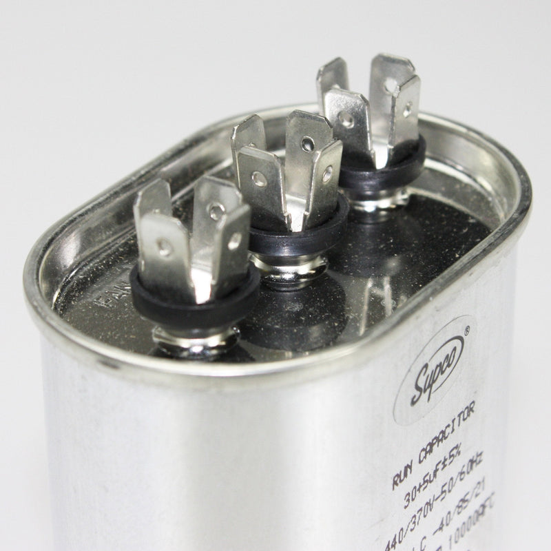 SUPCO CD30+5X440 Dual Motor Run Capacitor, Oval, 30 + 5 Mfd x 440V, 3.625" Height, 1.75" Width, 2.8125" Length