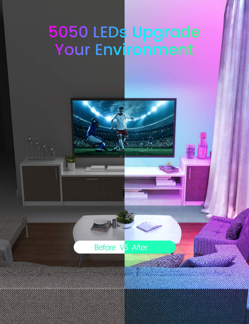 [AUSTRALIA] - LED Strip Lights, FOKOOS 16.4 Ft RGB Strip Light with 24 Keys IR Remote, LED Light can Flexible Color Changing for Home, Bedroom, Kitchen, Indoor DIY Decoration 