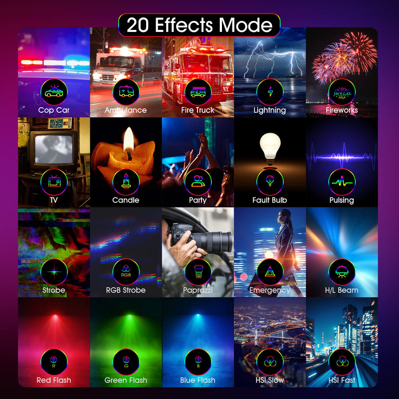 [AUSTRALIA] - Neewer Magnetic RGB Video Light, 360° Full Color RGB61 LED Camera Light with 3 Cold Shoe Mounts/CRI 97+/20 Scene Modes/2500K-8500K/2000mAh Rechargeable Portable Photography Lighting 