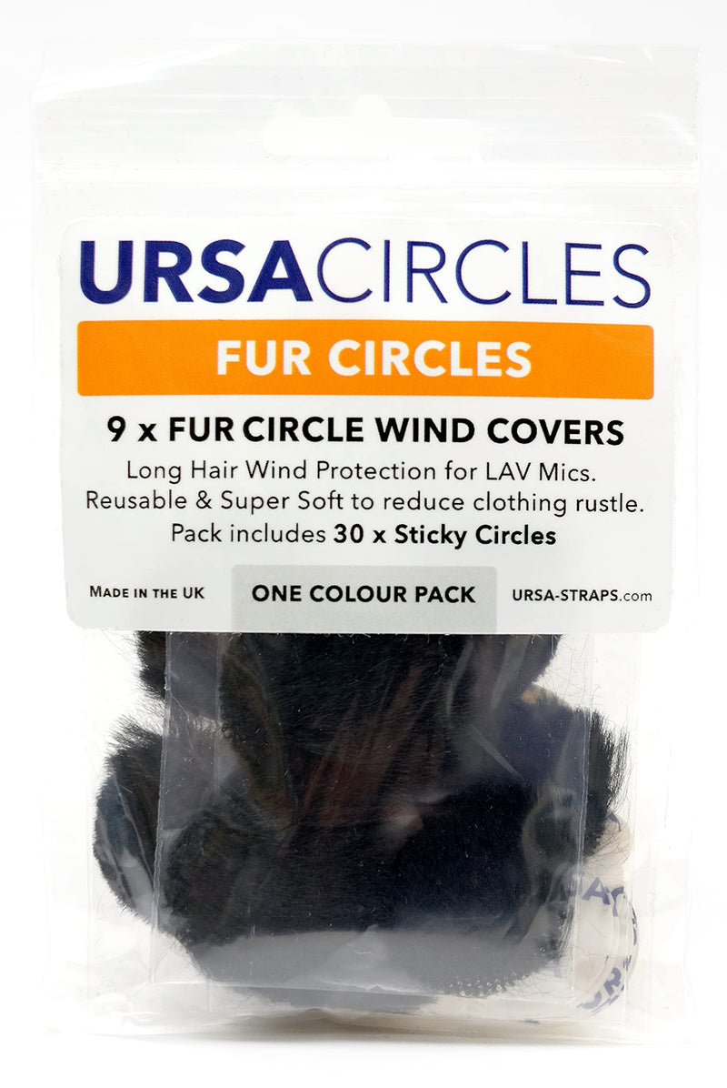 URSA Fur Circles - Mini Windshields for Lav Mics (9x, Black) 9x