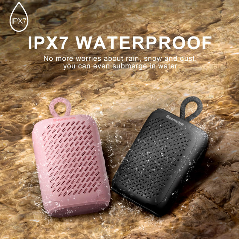 [AUSTRALIA] - Boomcore Ultra-Portable Bluetooth Speaker, 12H Small Box with Big Sound, Lightweight and Rugged Outdoor Speaker, Wireless IPX7 Waterproof Speaker for Home, Party, Gift for Women/Girls - Pink 