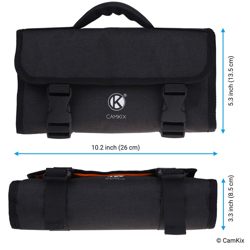 CamKix Roll-Out Bag with Waist/Shoulder Strap Compatible with GoPro Hero and DJI osmo Action + Other Action/Compact Cameras - Multiple Carry Options (Hand, Shoulder, Waist, Back) - Smart Case