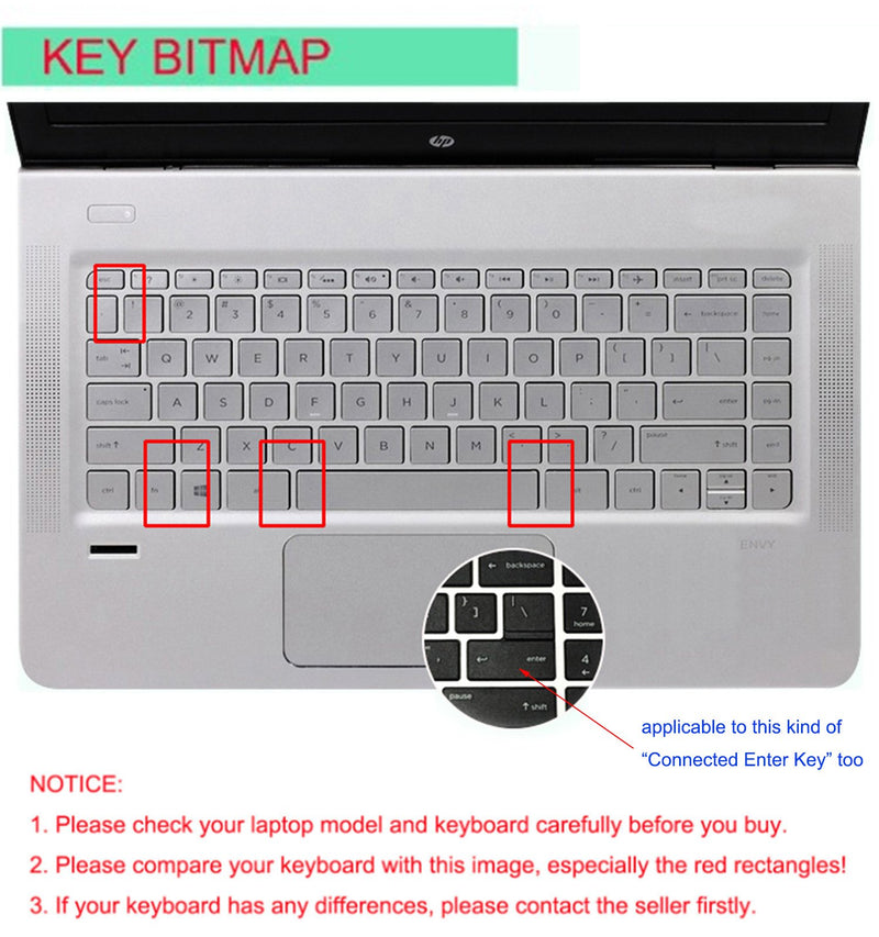 Silicone Keyboard Cover Skin Compatible for 14 inch HP Pavilion 14-ab 14-ac 14-ad 14-an, HP Stream 14-ax, HP ENVY 14-j0 Series, 14-ab010 14-ab166us 14-ac159nr 14-an010nr 14-an013nr 14-an080nr (Rainbow Rainbow