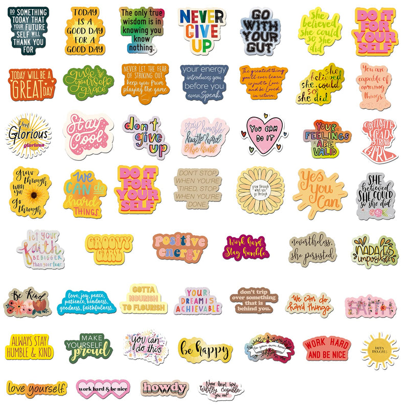 200Pcs Inspirational Words Stickers Pack,Motivational Quote Stickers for Teens and Adults,Vinyl Decals for Hydroflask Water Bottles Book MacBook Laptop Phone Case