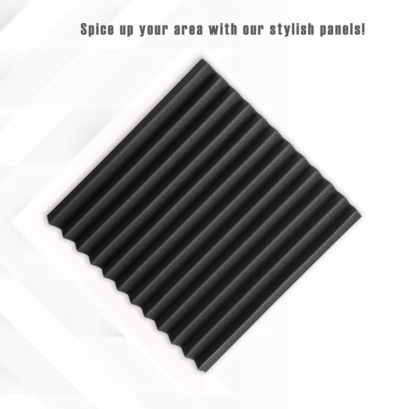 [AUSTRALIA] - 12 Pack Set Acoustic Panels, 2" X 12" X 12" Acoustic Foam Panels, Studio Wedge Tiles, Sound Panels wedges Soundproof Sound Insulation Absorbing 12 Pack 