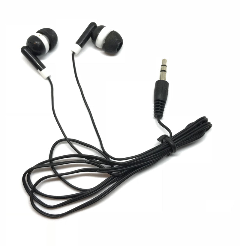 TFD Supplies Wholesale Bulk Earbuds Headphones 50 Pack in Storage Tub - Black