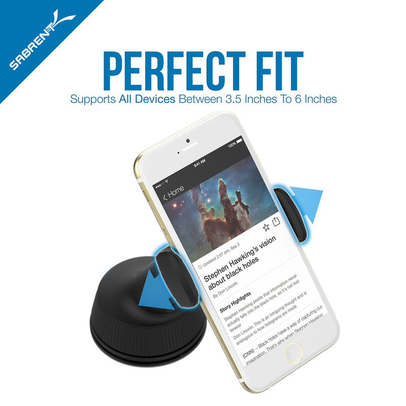 The Sabrent - CM-SPHB Is a Universal Car Window/Dash Mount Holder for Most Smartphones Devices