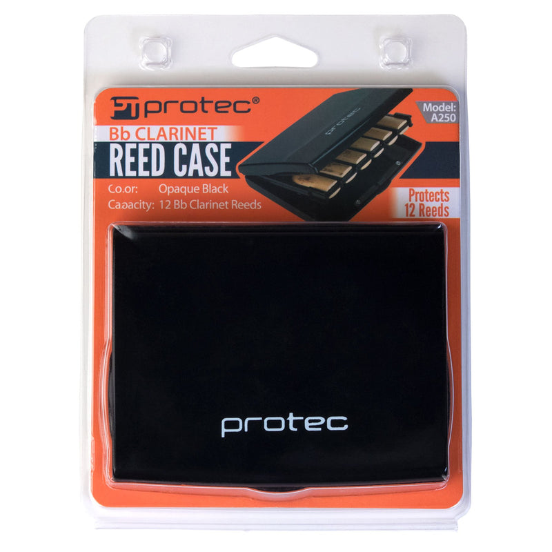 Protec Bb Clarinet Reed Case for 12 Reeds (Opaque Black), Model A250