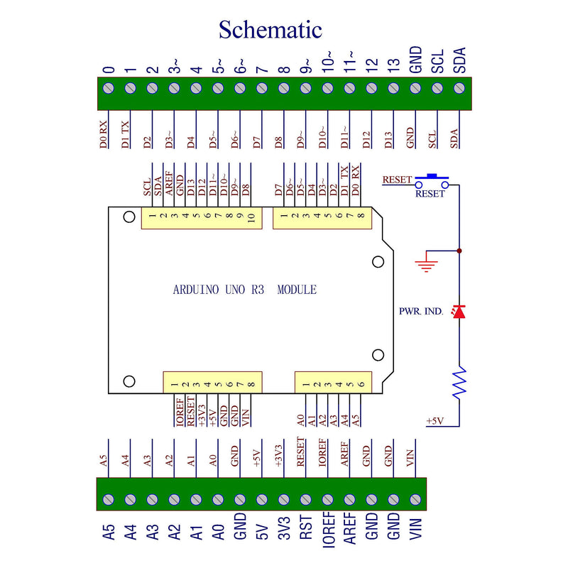 DIN Rail Mount Pinout Breakout Terminal Block Module for Arduino UNO R3