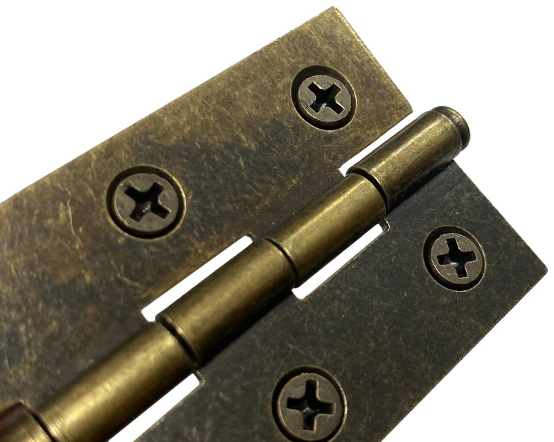Shutter Door Butt Hinge Antique Brass Screw Mounted Hole 2-1/2" Length x 1-1/2" Width (4) 4