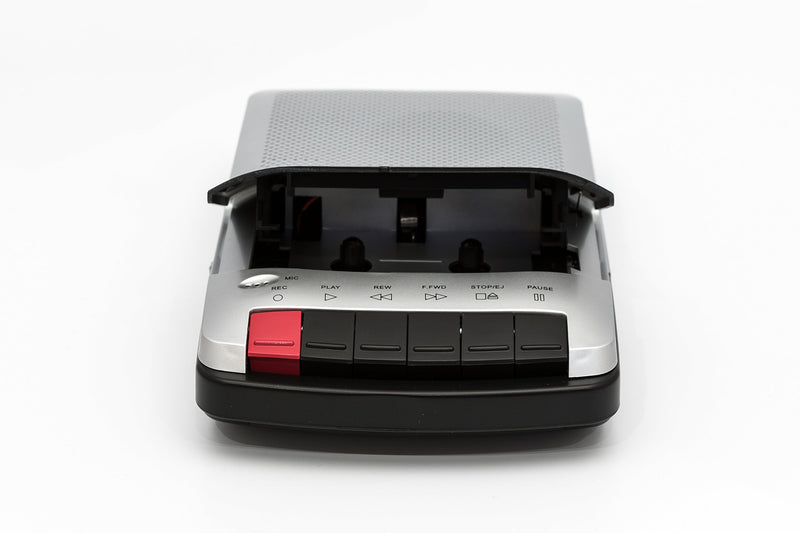 GPO 162B Portable Desktop Cassette Player/Cassette Recorder with Built-in Speaker, Internal Microphone for Dictation, External Mic Socket - Silver/Black Single