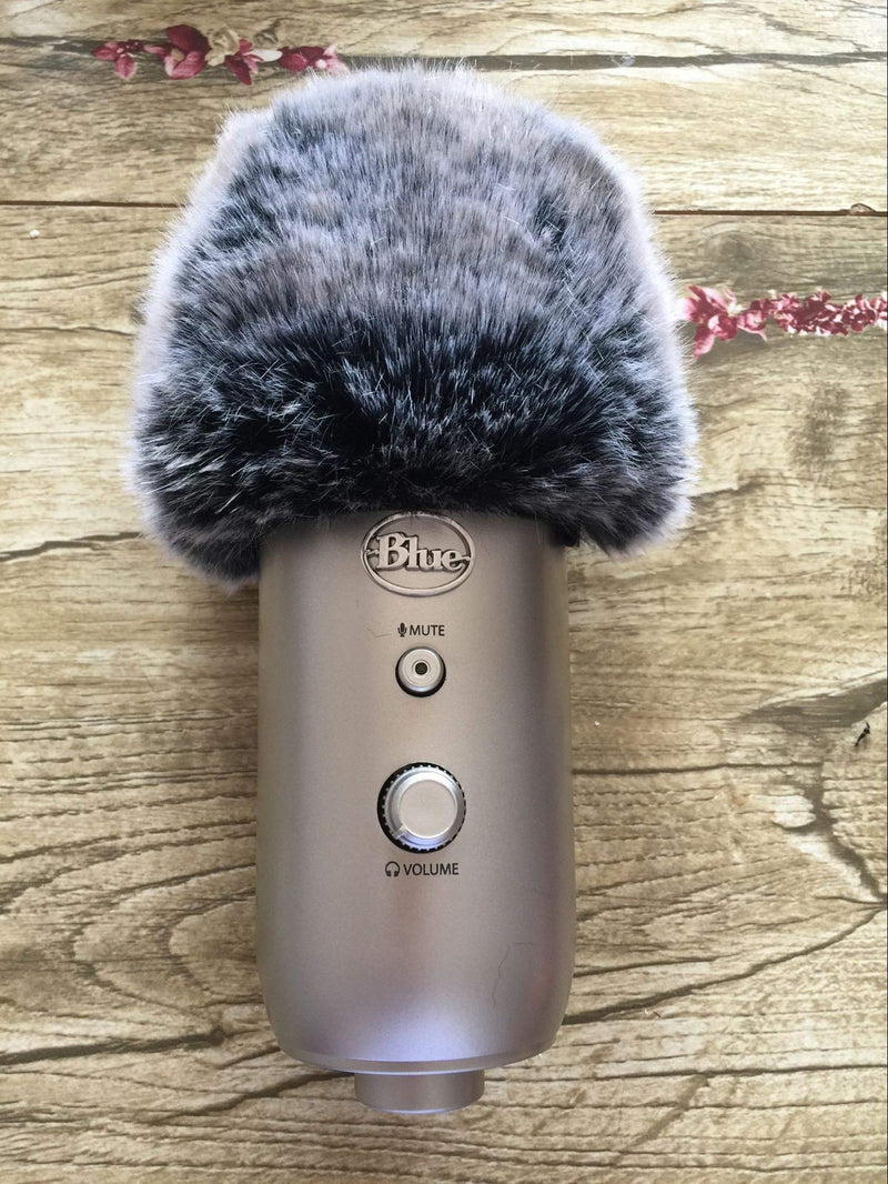 [AUSTRALIA] - 2pcs Professional Microphone Furry Windscreen Foam Wind Cover Muff + Pop Filter Shield Dual Layered Noise Reduction Compatible with Mic Blue Yeti & Blue Yeti Pro 