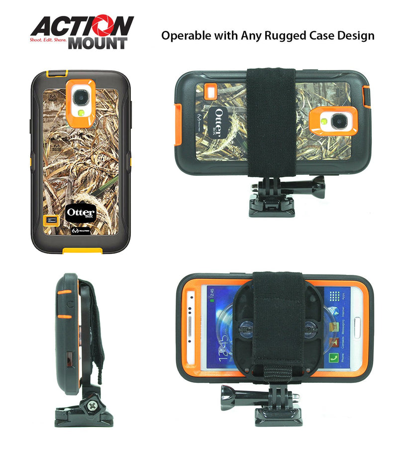 Action Mount - Universal Smartphone Mount Set Add-On for Video. Attach to Any Sport Camera Mount for Use with Phone While Hunting & Fishing. (Action Mount Setup) Action Mount Setup