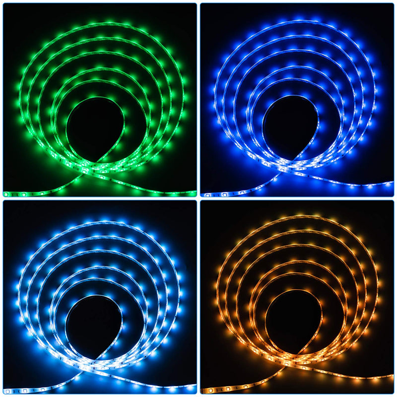 [AUSTRALIA] - 16.4ft RGB Flexible Strip Lights,Color Changing 150 Units SMD 5050 12V Waterproof Tape Lights,LED Lights for Bedroom,TV Back Light, Kitchen,Used for Light Bar Replacement,NO Power Adapter 