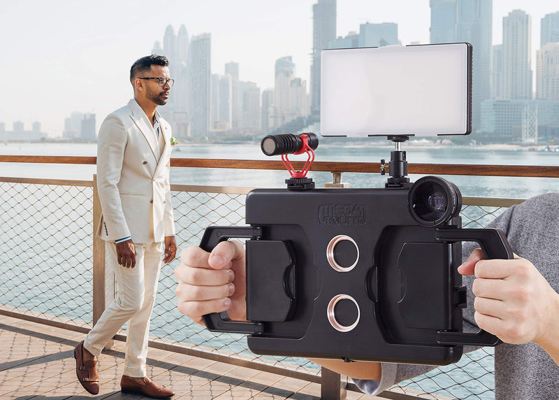 MegaMount Multimedia Rig Case Video stabilizer for Apple iPad Pro 12.9 inch *[2018 3rd GEN ONLY]* Easily Attach Lenses, Lights, Microphones. Great for Video Recording. Mounts on Tripods and Monopods